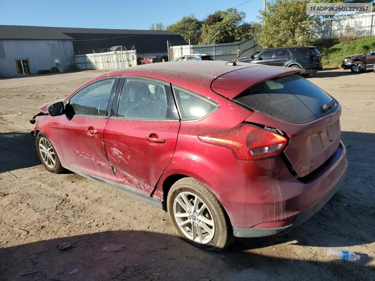 2016 Ford Focus Se VIN: 1FADP3K26GL229357 Lot: 73663044