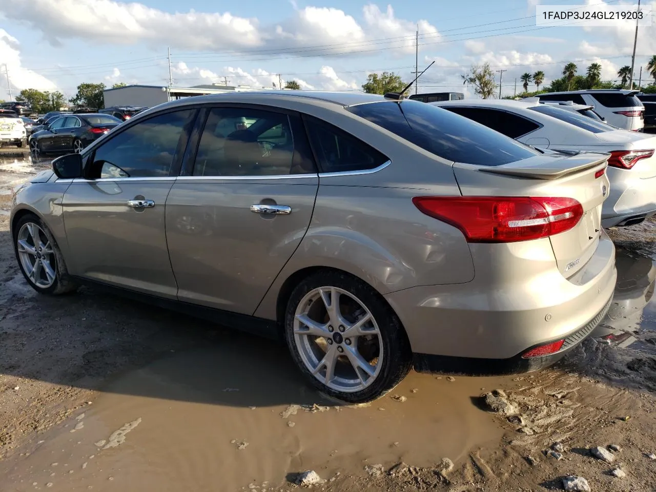 2016 Ford Focus Titanium VIN: 1FADP3J24GL219203 Lot: 73720004