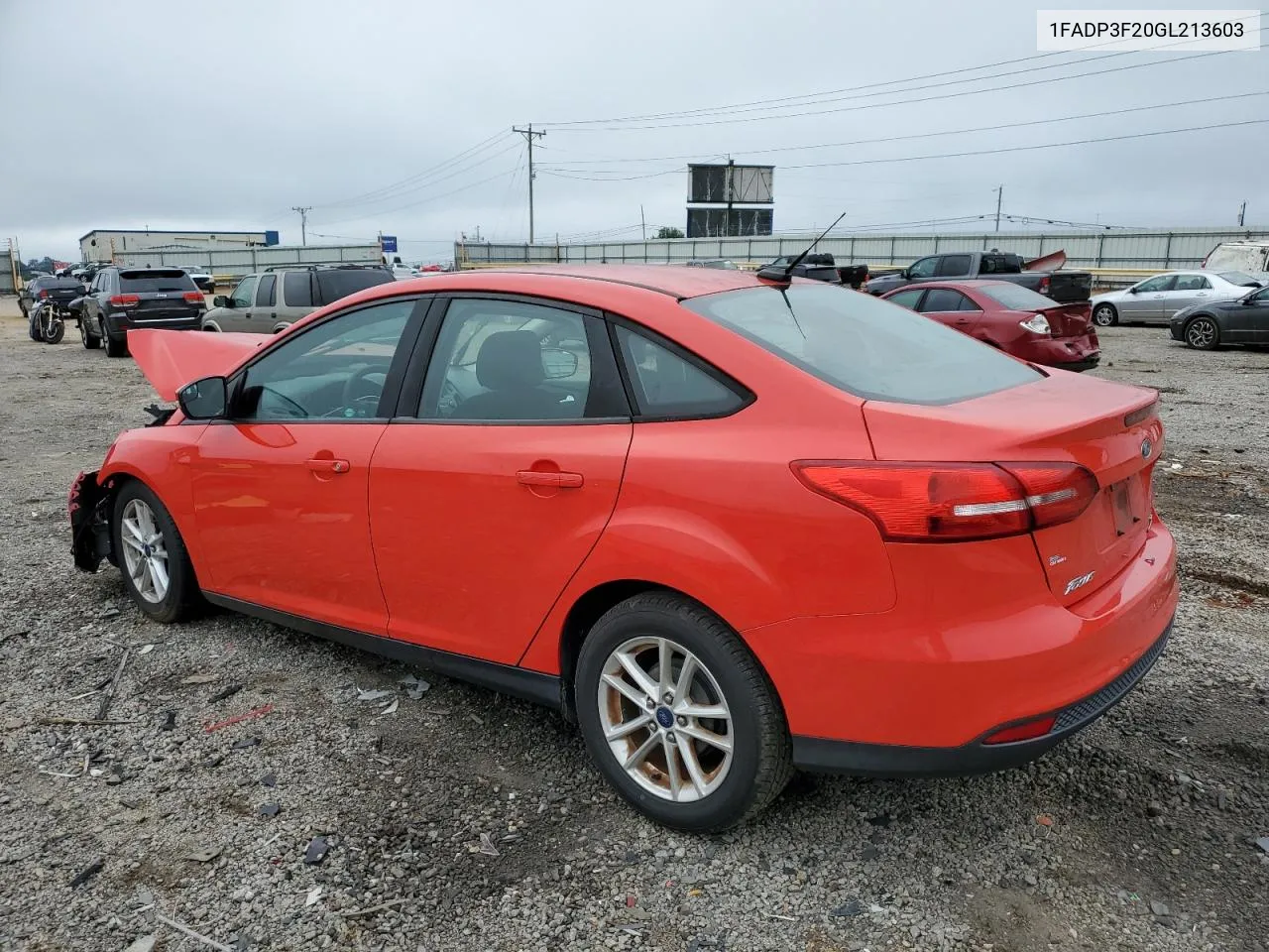 2016 Ford Focus Se VIN: 1FADP3F20GL213603 Lot: 73921344