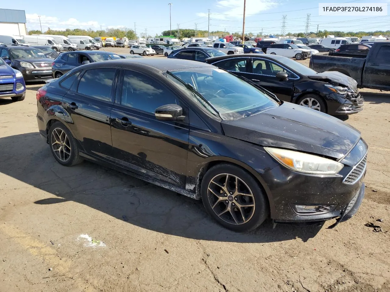 2016 Ford Focus Se VIN: 1FADP3F27GL274186 Lot: 74054834