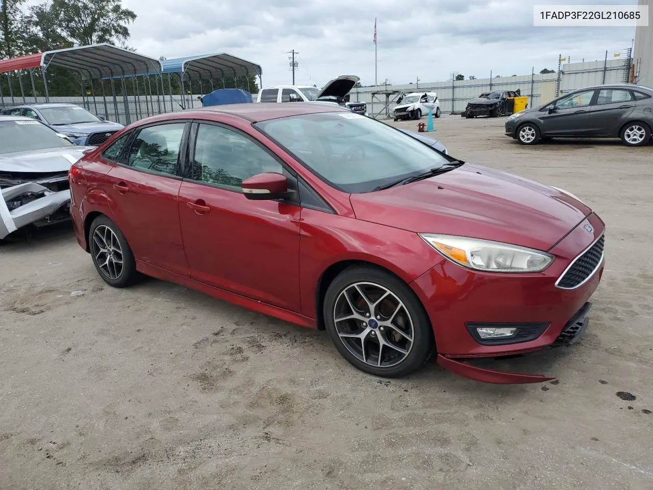 2016 Ford Focus Se VIN: 1FADP3F22GL210685 Lot: 74094744