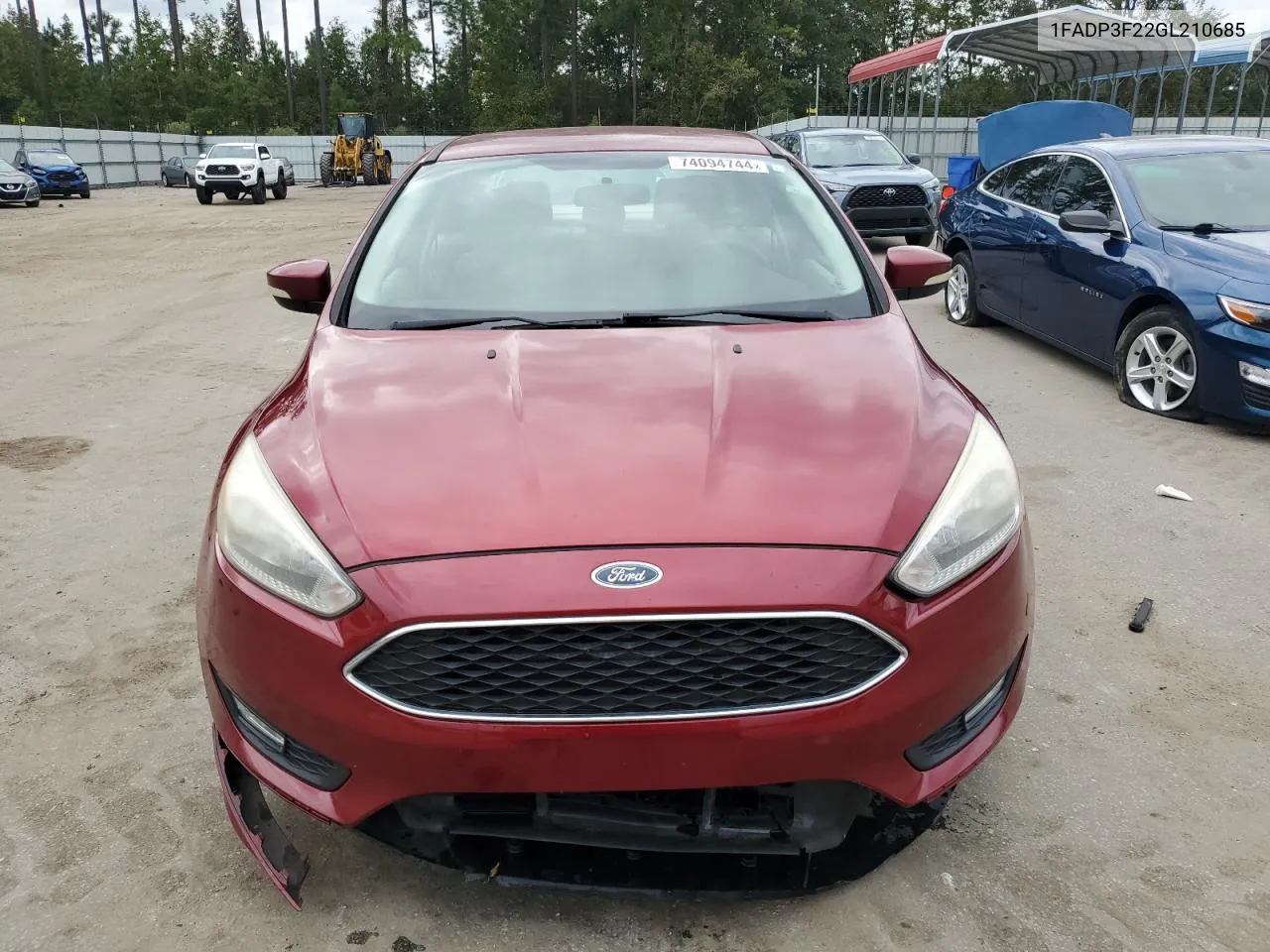 2016 Ford Focus Se VIN: 1FADP3F22GL210685 Lot: 74094744