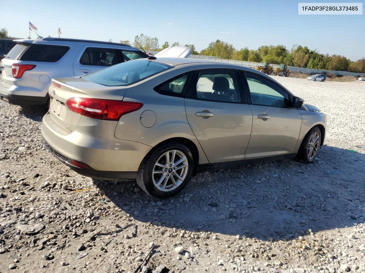 2016 Ford Focus Se VIN: 1FADP3F28GL373485 Lot: 74209284