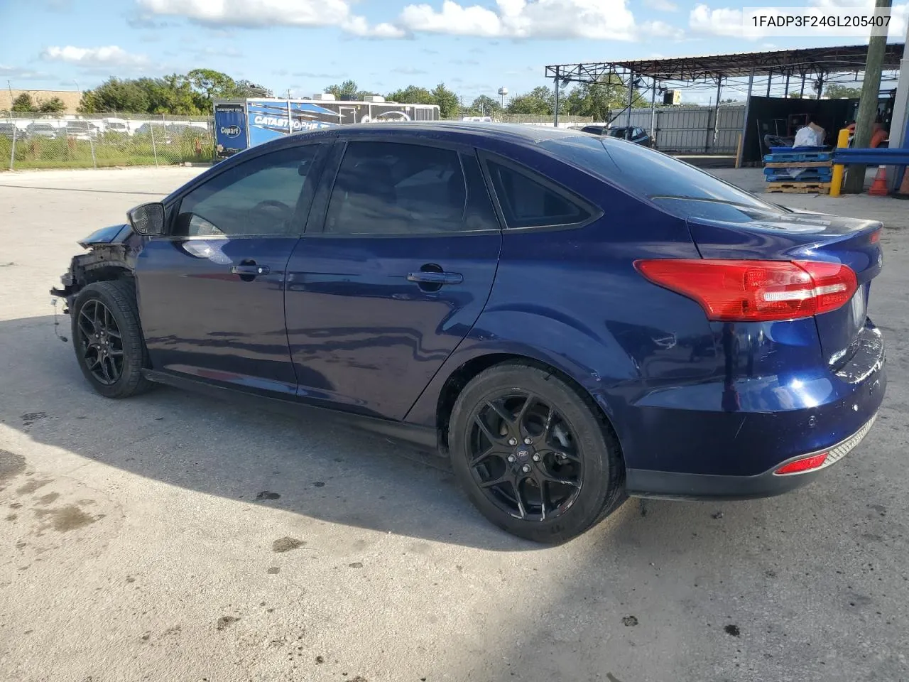 2016 Ford Focus Se VIN: 1FADP3F24GL205407 Lot: 74545964