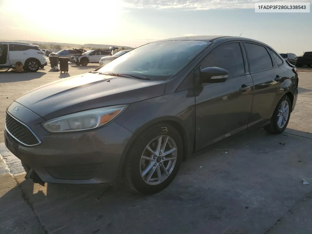 2016 Ford Focus Se VIN: 1FADP3F28GL338543 Lot: 74800194