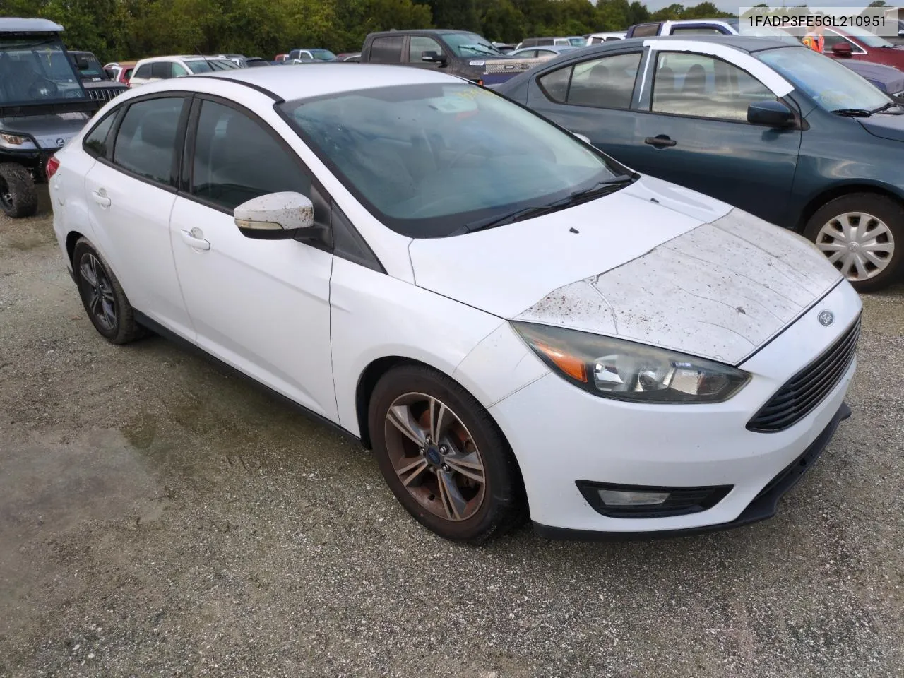 2016 Ford Focus Se VIN: 1FADP3FE5GL210951 Lot: 75079314