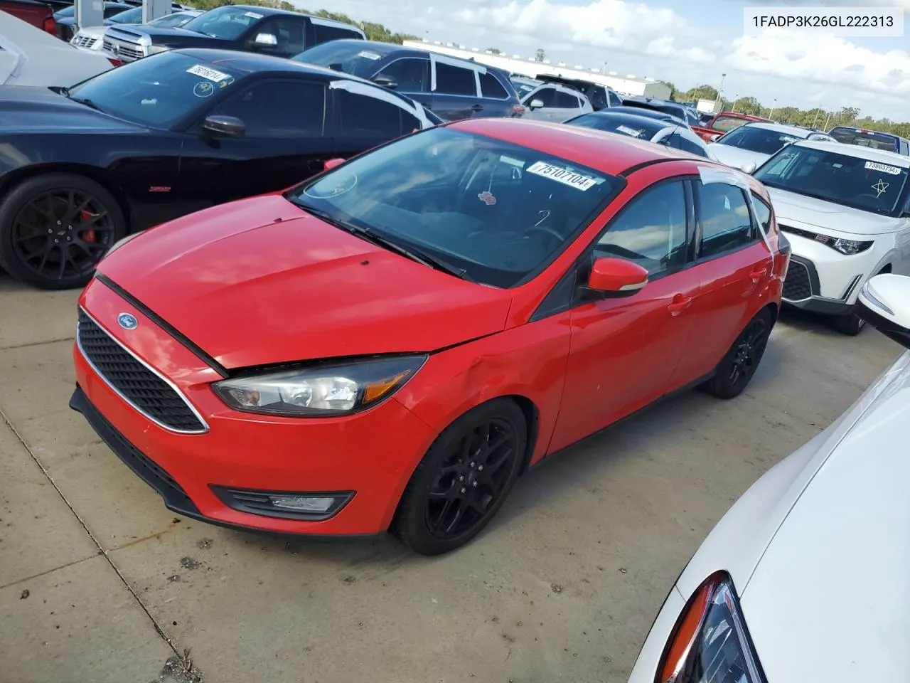 2016 Ford Focus Se VIN: 1FADP3K26GL222313 Lot: 75107104