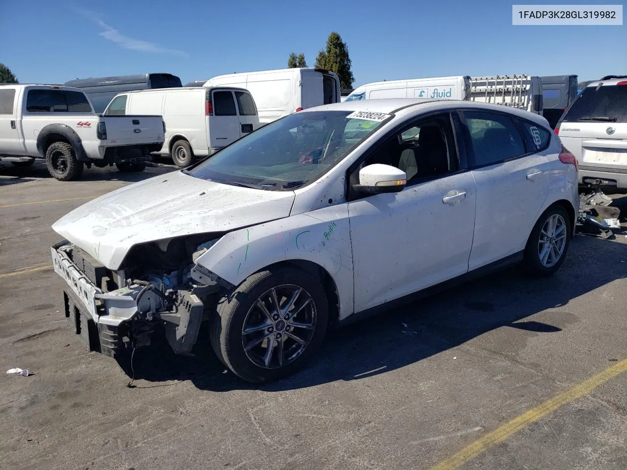 2016 Ford Focus Se VIN: 1FADP3K28GL319982 Lot: 75238224