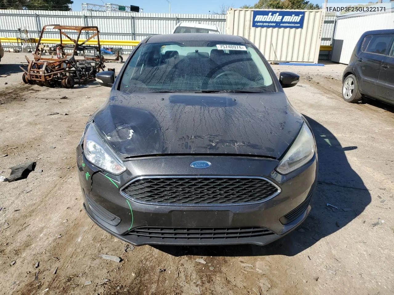 1FADP3F25GL322171 2016 Ford Focus Se