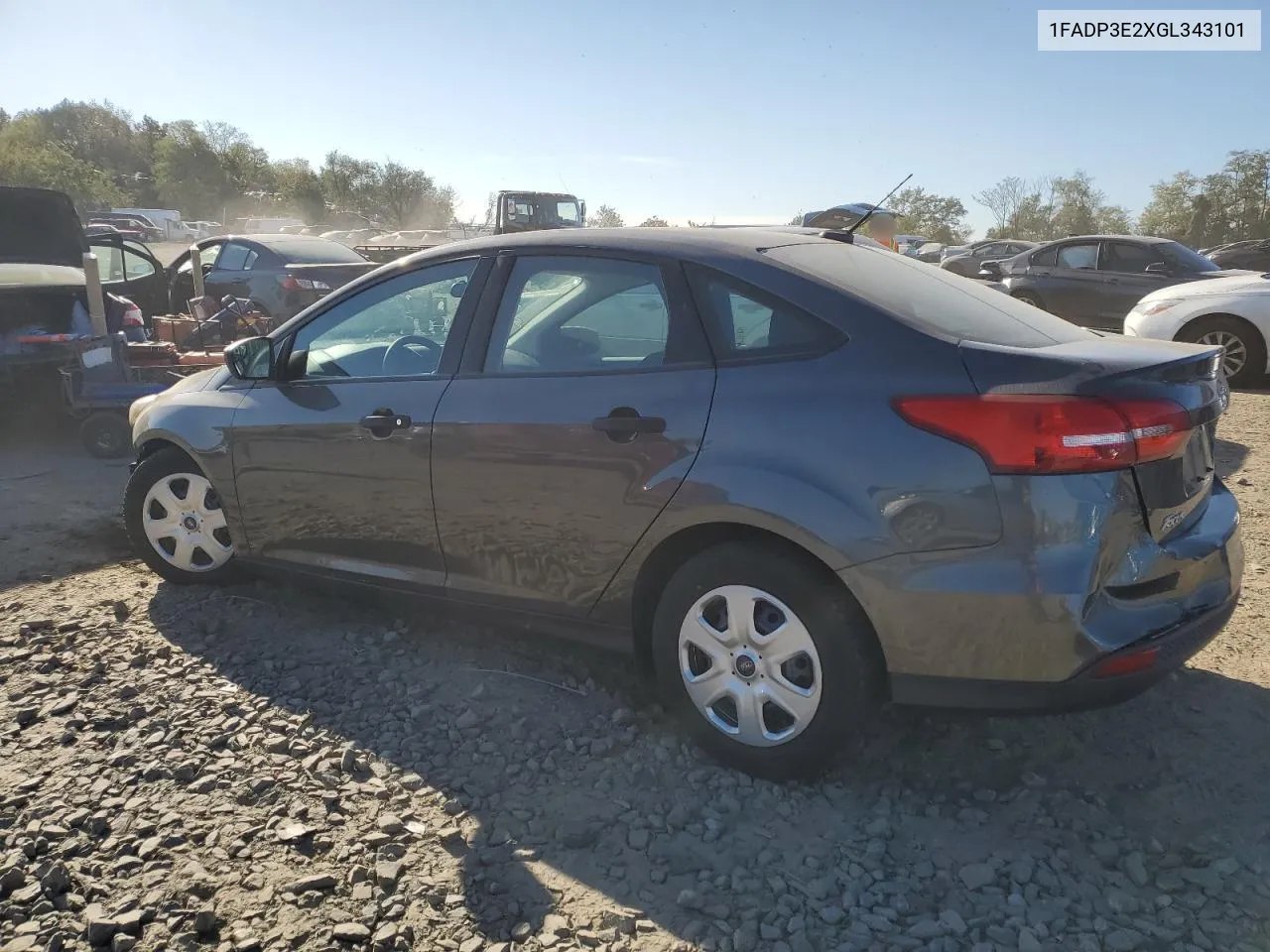 2016 Ford Focus S VIN: 1FADP3E2XGL343101 Lot: 76477924