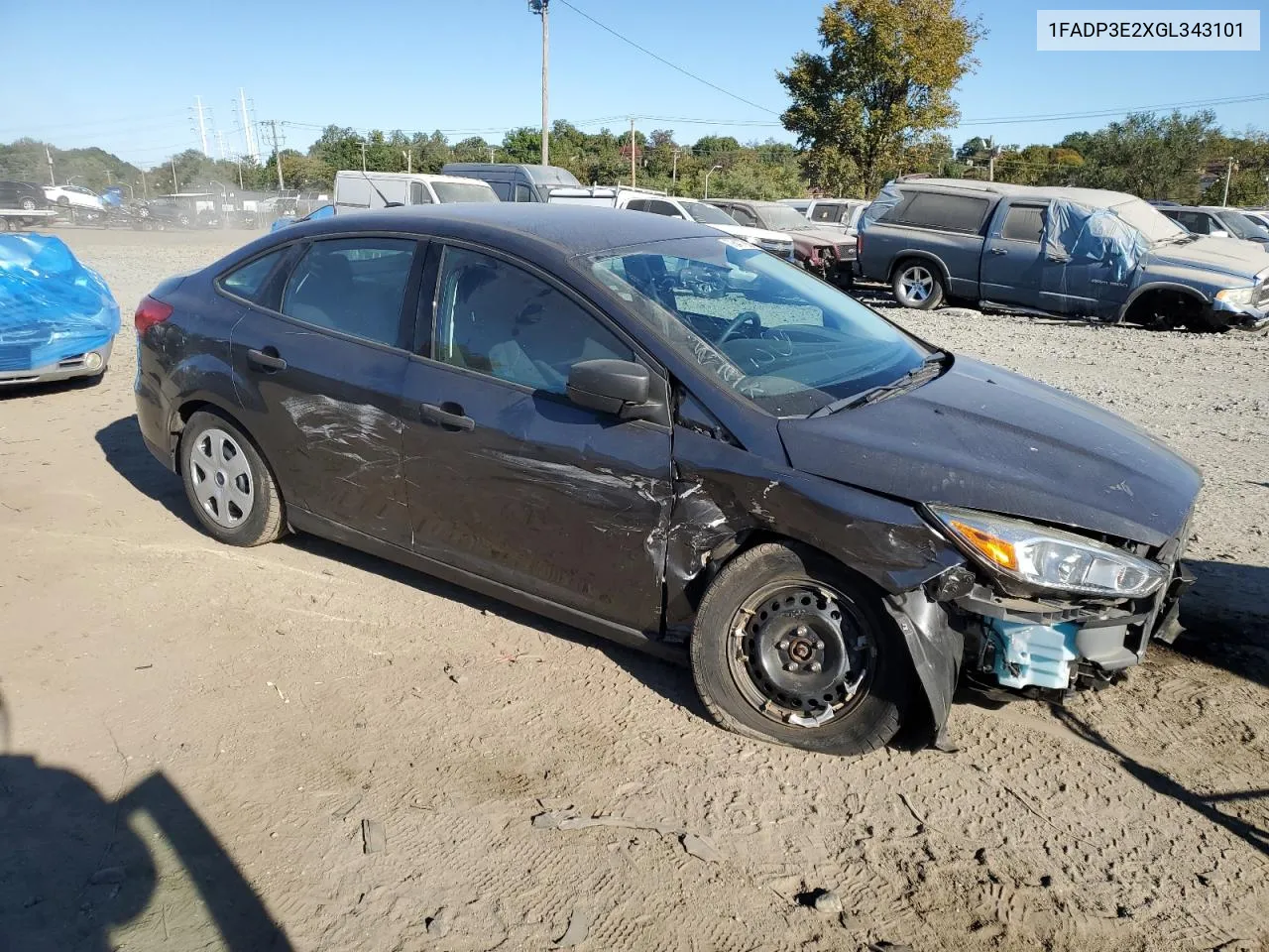 2016 Ford Focus S VIN: 1FADP3E2XGL343101 Lot: 76477924