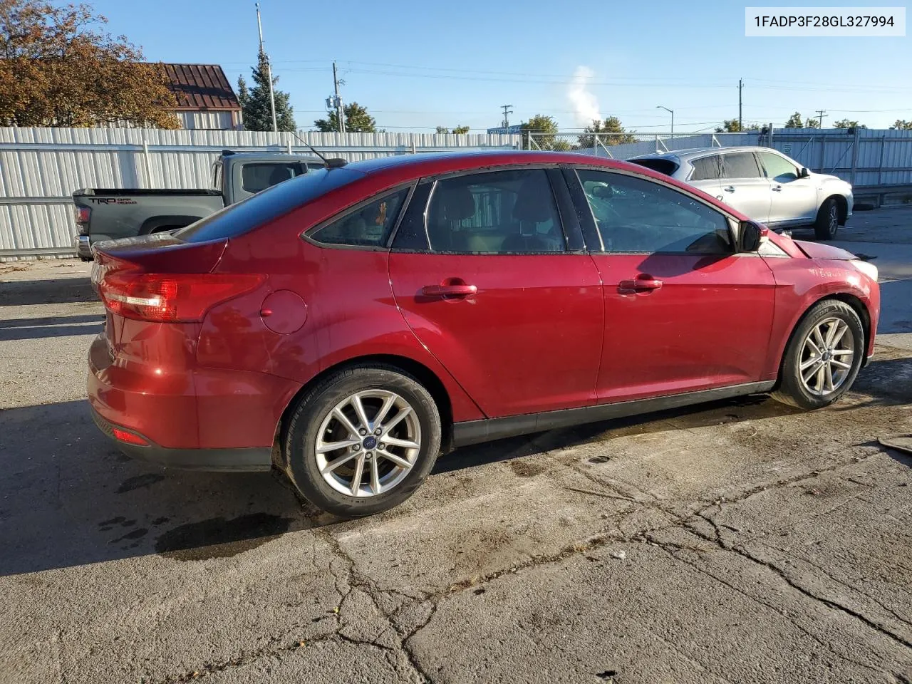 2016 Ford Focus Se VIN: 1FADP3F28GL327994 Lot: 76541864