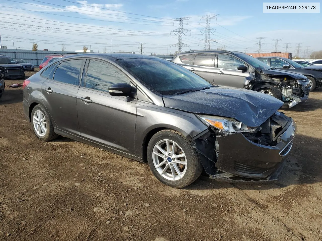 2016 Ford Focus Se VIN: 1FADP3F24GL229173 Lot: 76808904