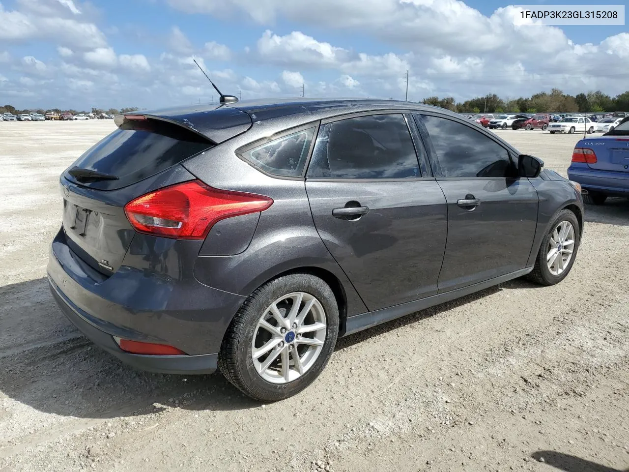 2016 Ford Focus Se VIN: 1FADP3K23GL315208 Lot: 76861094