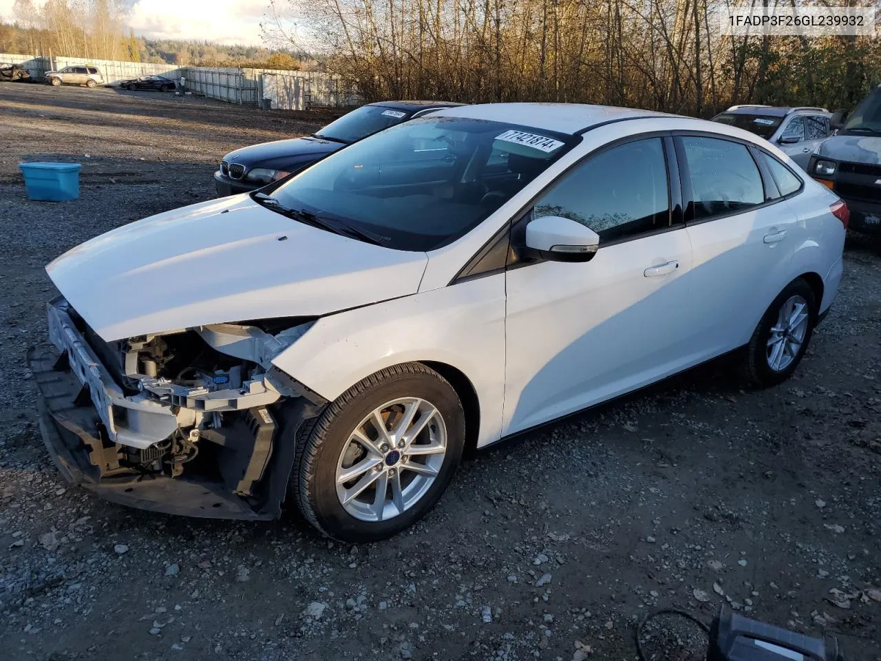 2016 Ford Focus Se VIN: 1FADP3F26GL239932 Lot: 77421874