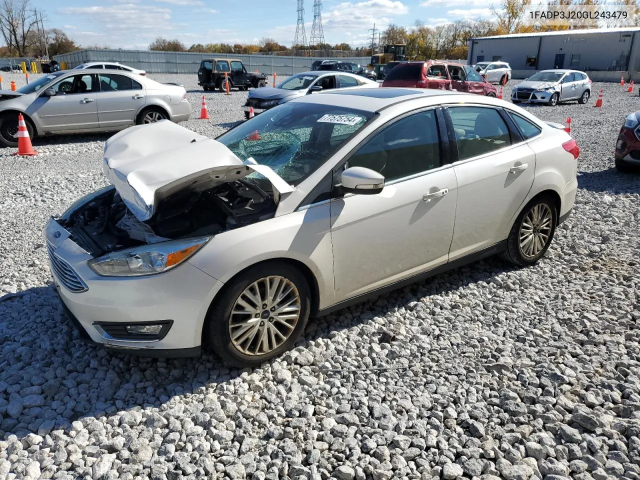 2016 Ford Focus Titanium VIN: 1FADP3J20GL243479 Lot: 77575754