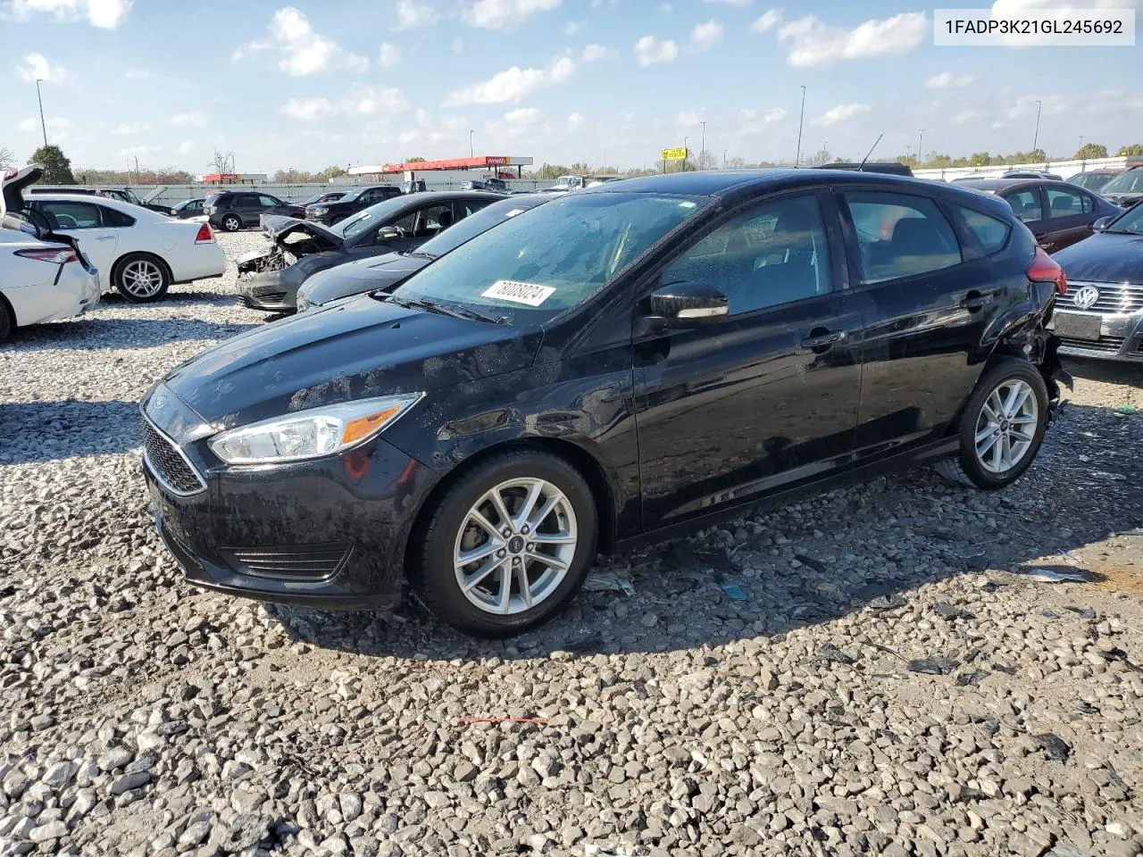 2016 Ford Focus Se VIN: 1FADP3K21GL245692 Lot: 78008024