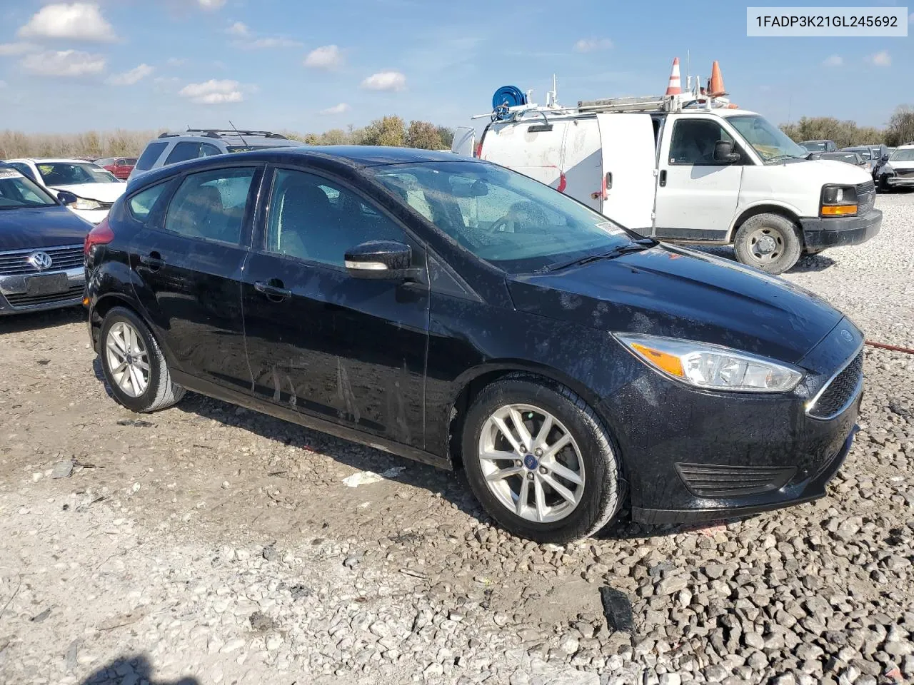 2016 Ford Focus Se VIN: 1FADP3K21GL245692 Lot: 78008024