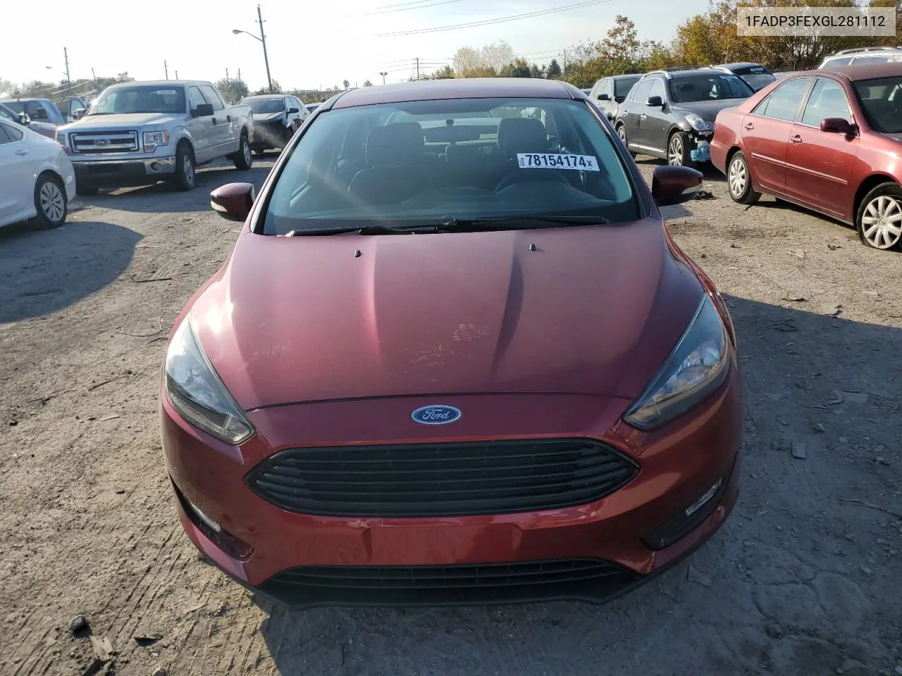 2016 Ford Focus Se VIN: 1FADP3FEXGL281112 Lot: 78154174