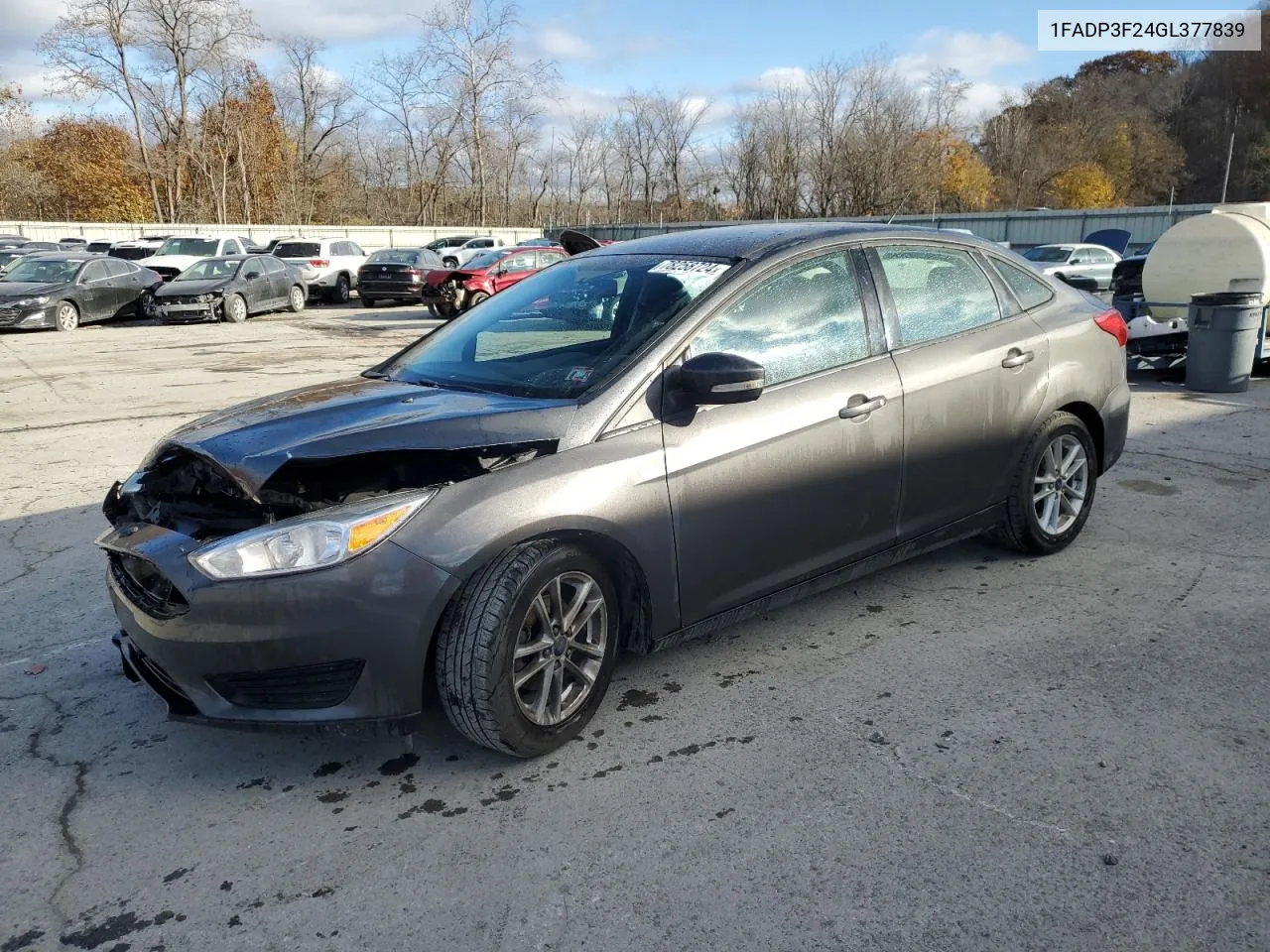 2016 Ford Focus Se VIN: 1FADP3F24GL377839 Lot: 78258724