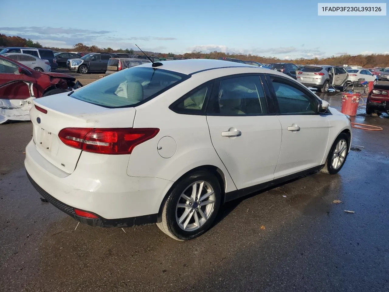 2016 Ford Focus Se VIN: 1FADP3F23GL393126 Lot: 78274324