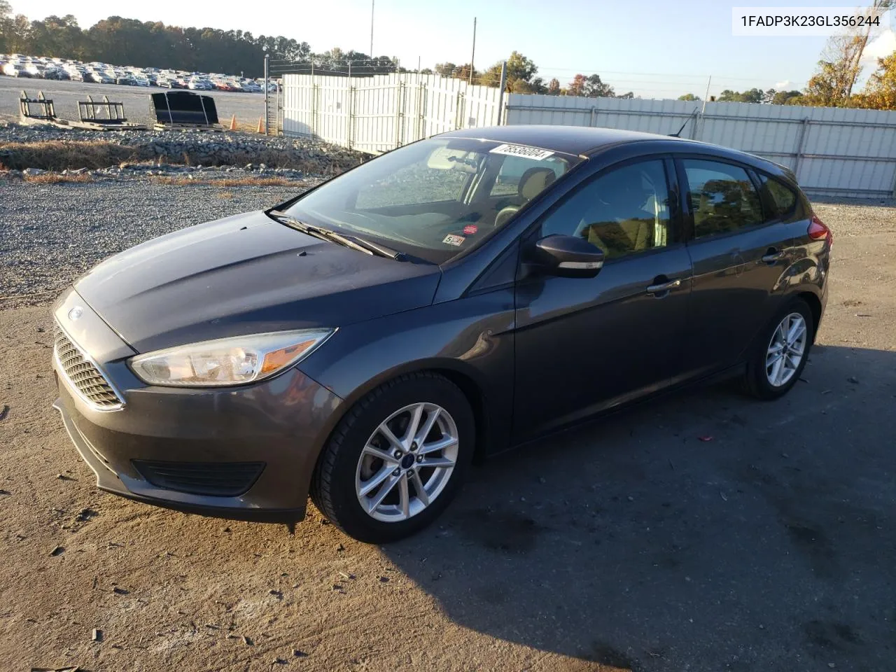 2016 Ford Focus Se VIN: 1FADP3K23GL356244 Lot: 78536004