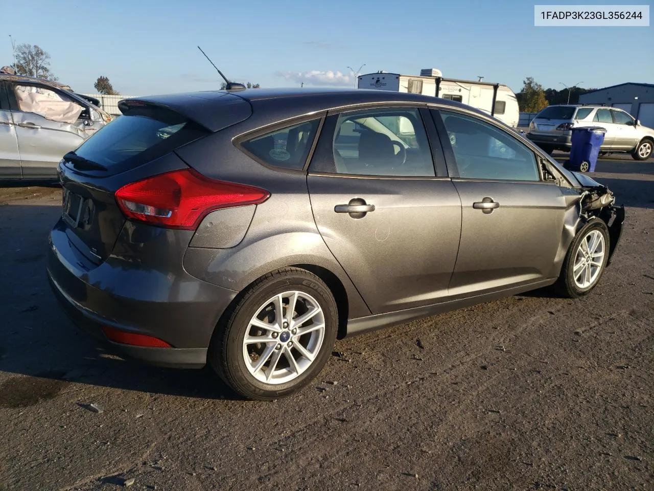 2016 Ford Focus Se VIN: 1FADP3K23GL356244 Lot: 78536004