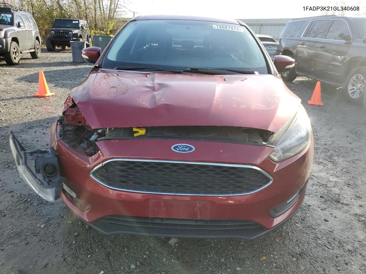 2016 Ford Focus Se VIN: 1FADP3K21GL340608 Lot: 78687974