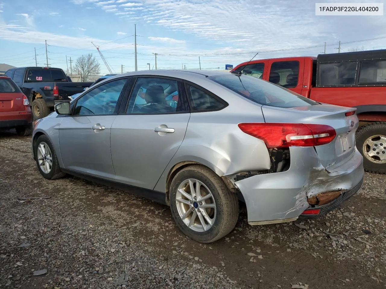 2016 Ford Focus Se VIN: 1FADP3F22GL404200 Lot: 78799764