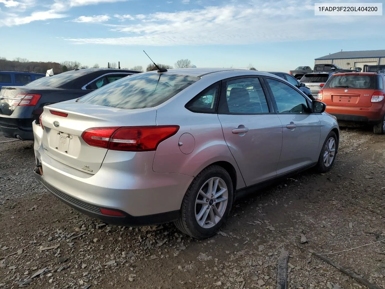 2016 Ford Focus Se VIN: 1FADP3F22GL404200 Lot: 78799764