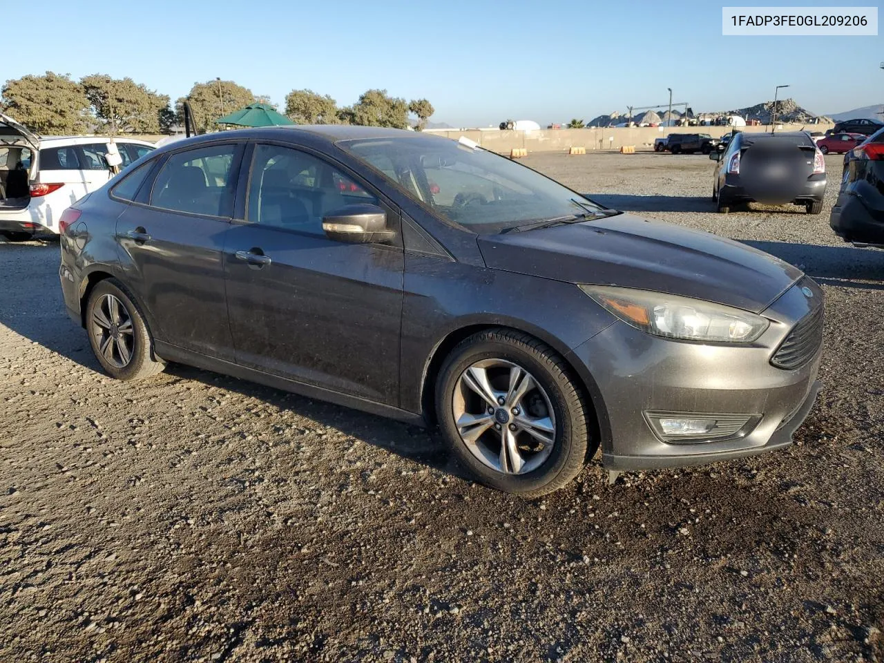 2016 Ford Focus Se VIN: 1FADP3FE0GL209206 Lot: 78905814