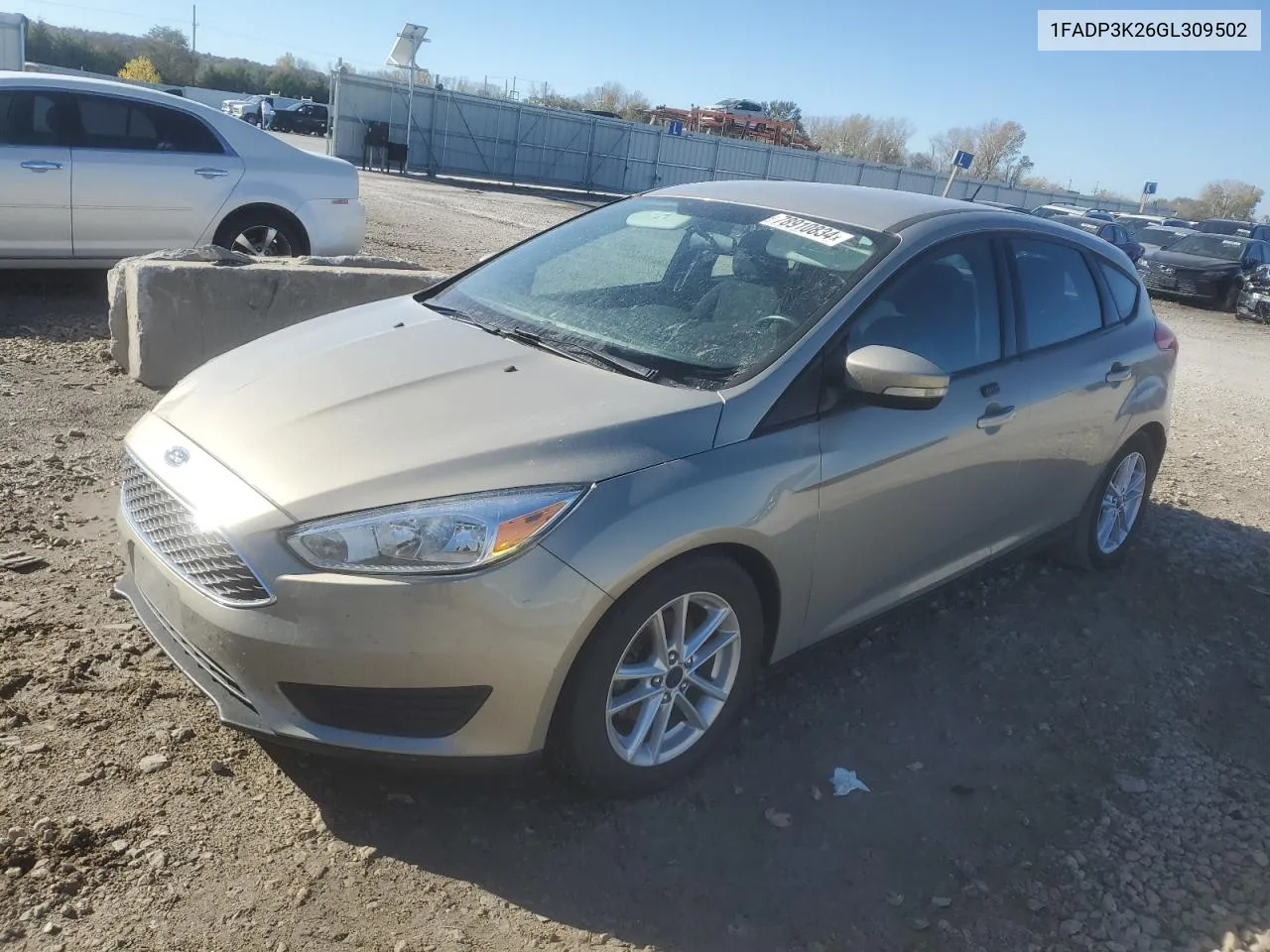 2016 Ford Focus Se VIN: 1FADP3K26GL309502 Lot: 78910834