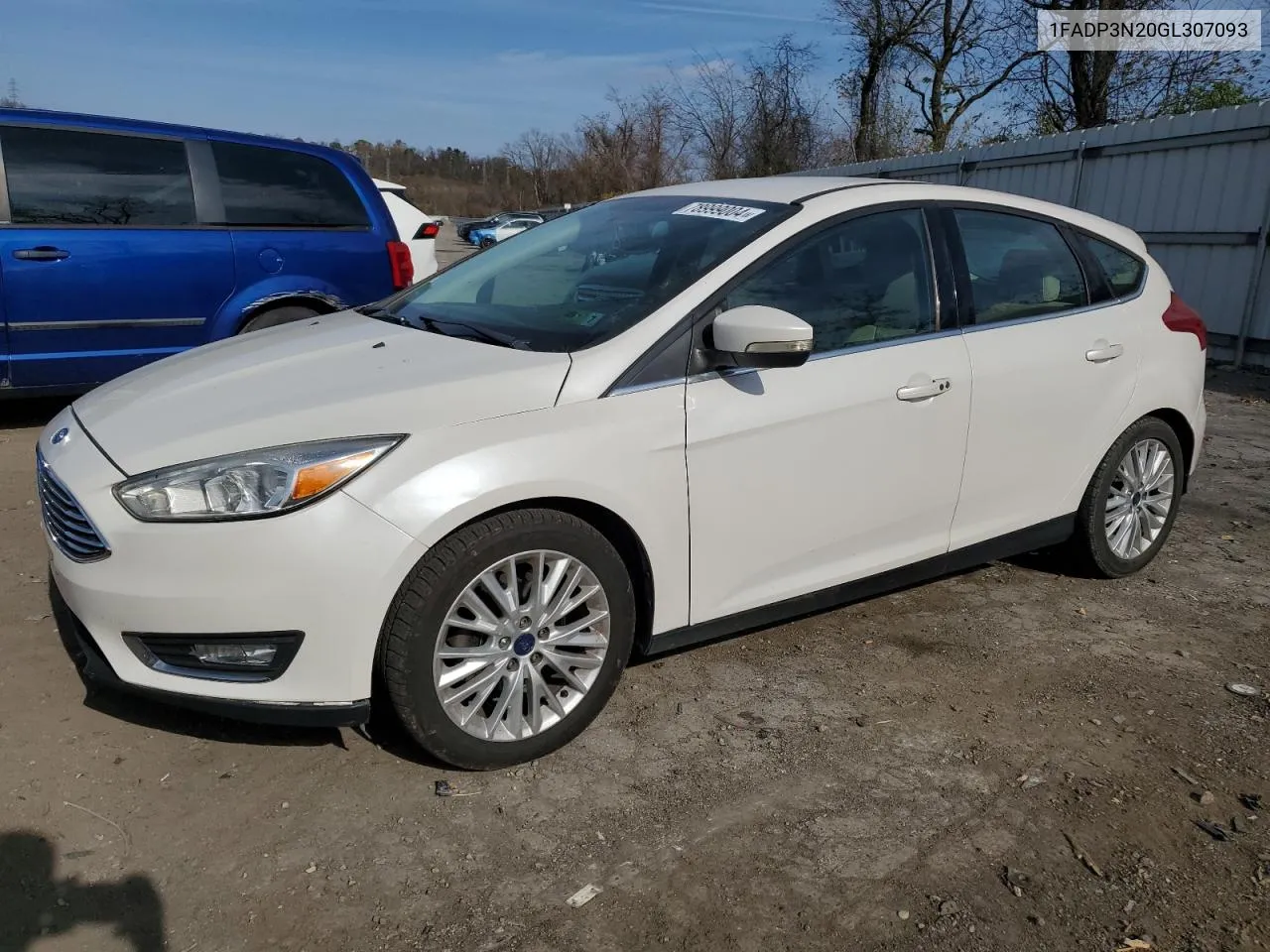 2016 Ford Focus Titanium VIN: 1FADP3N20GL307093 Lot: 78999004