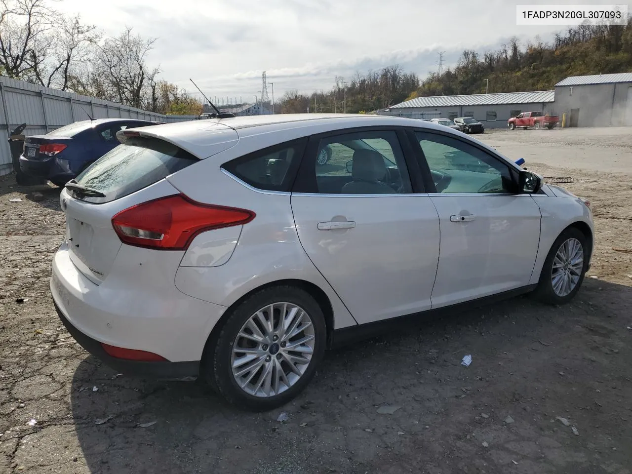 2016 Ford Focus Titanium VIN: 1FADP3N20GL307093 Lot: 78999004