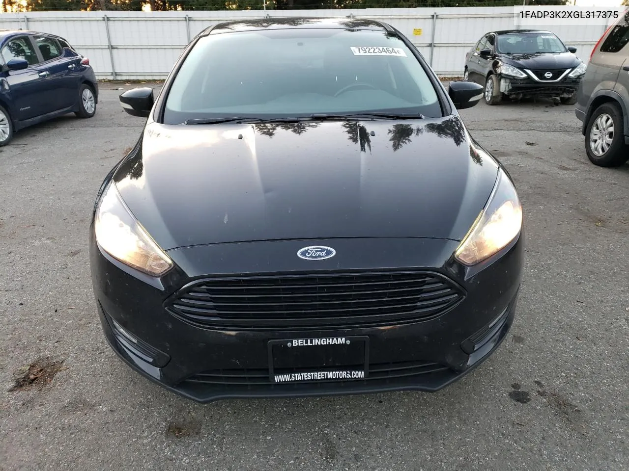 2016 Ford Focus Se VIN: 1FADP3K2XGL317375 Lot: 79223464