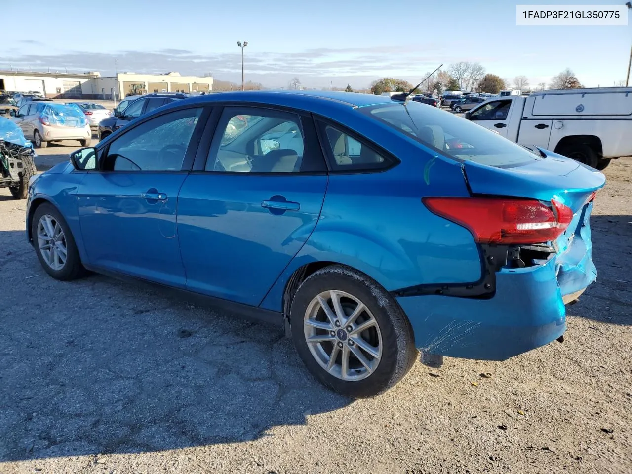 2016 Ford Focus Se VIN: 1FADP3F21GL350775 Lot: 79539144