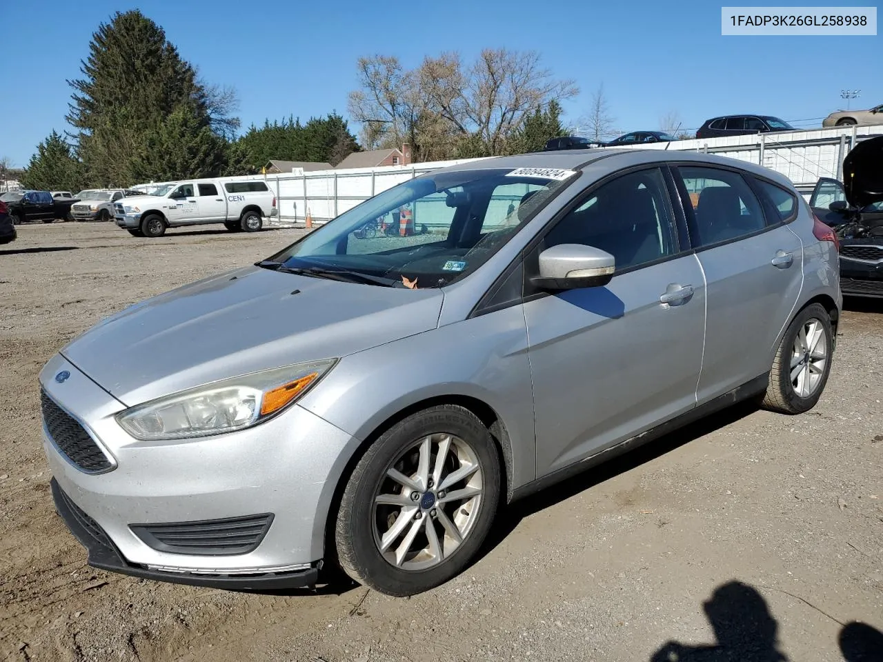 2016 Ford Focus Se VIN: 1FADP3K26GL258938 Lot: 80094824