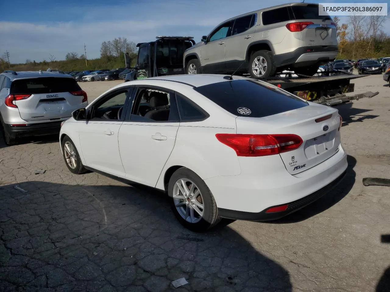 2016 Ford Focus Se VIN: 1FADP3F29GL386097 Lot: 80160074