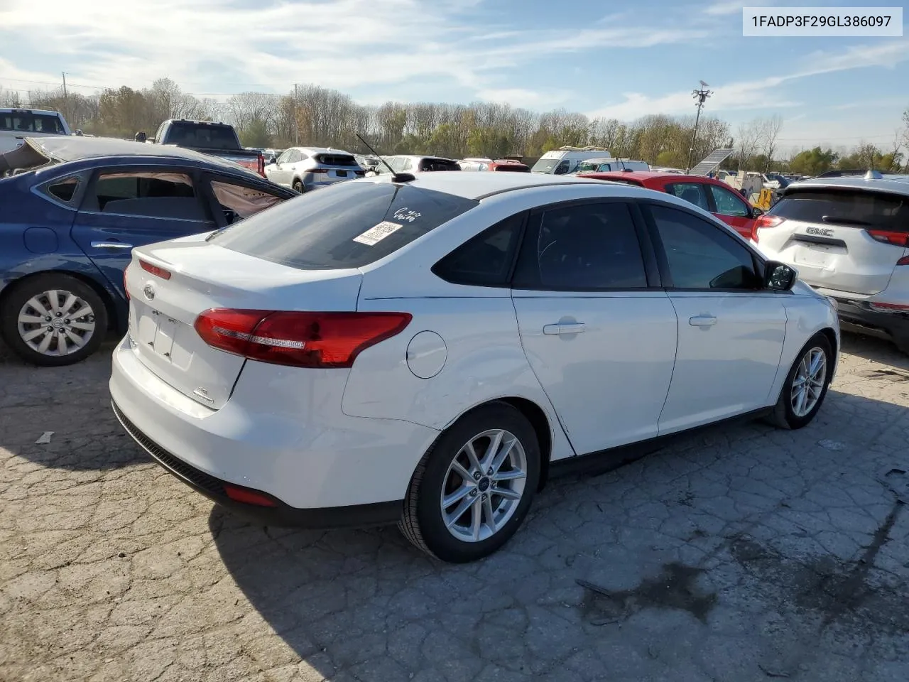 2016 Ford Focus Se VIN: 1FADP3F29GL386097 Lot: 80160074