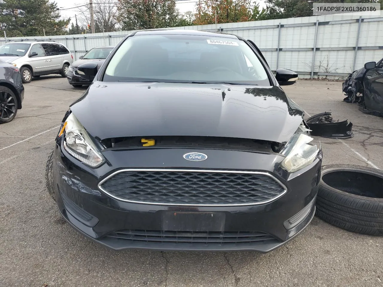 2016 Ford Focus Se VIN: 1FADP3F2XGL360186 Lot: 80467504