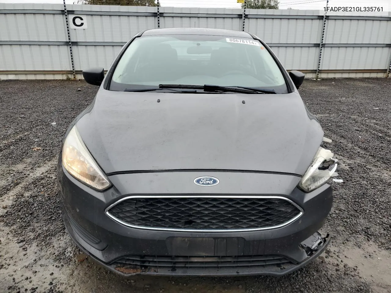 2016 Ford Focus S VIN: 1FADP3E21GL335761 Lot: 80678114