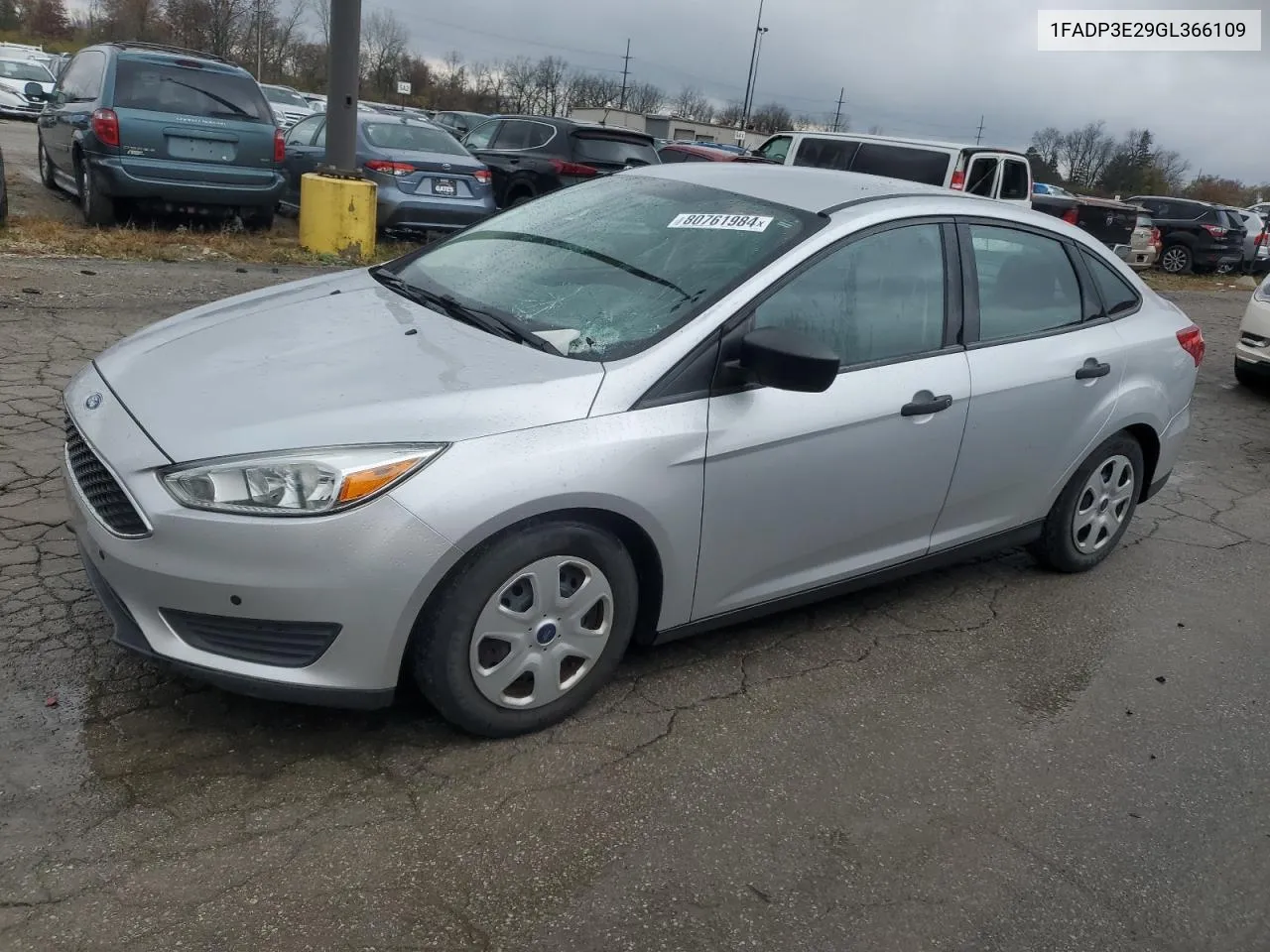 2016 Ford Focus S VIN: 1FADP3E29GL366109 Lot: 80761984