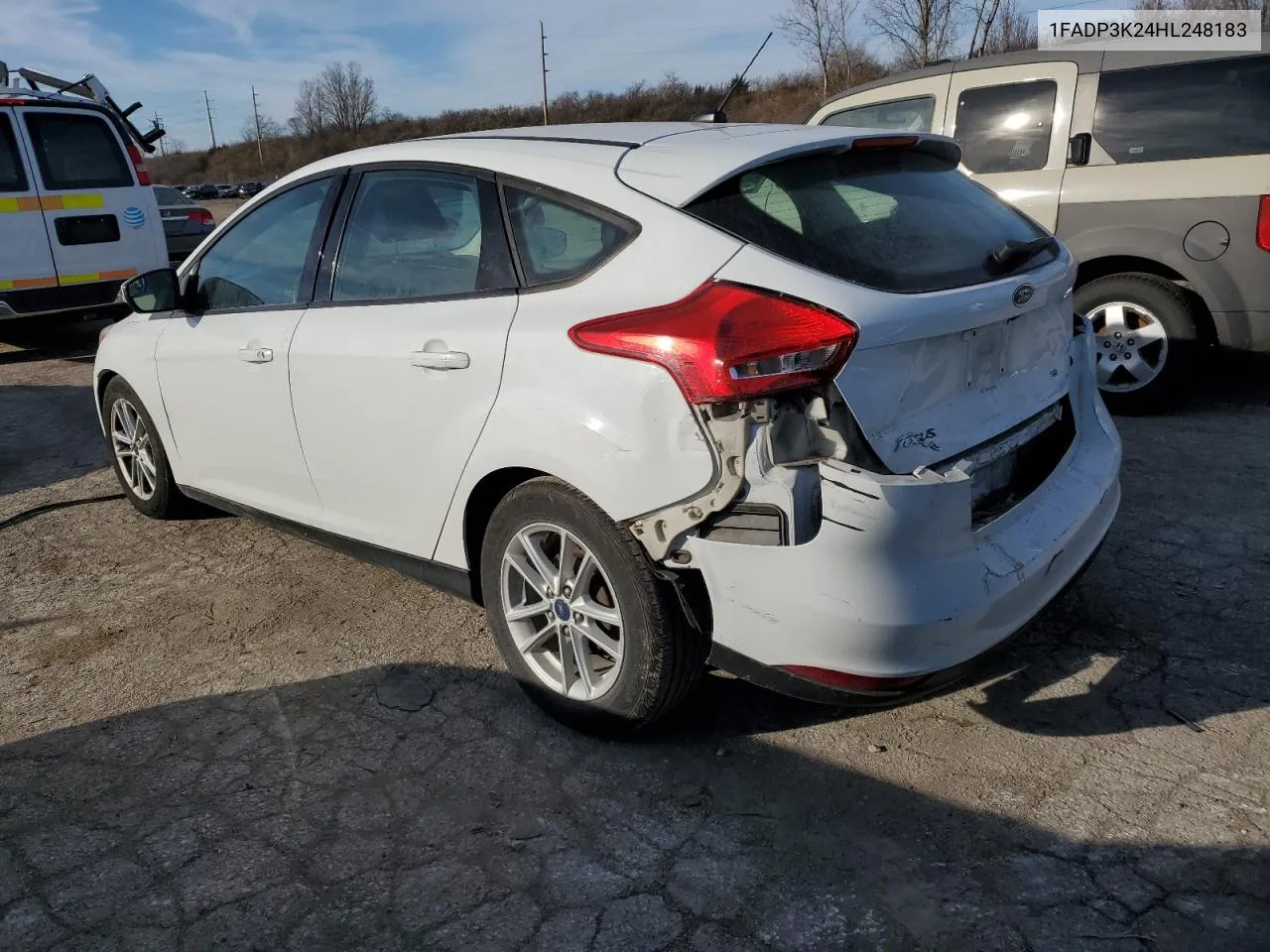 2017 Ford Focus Se VIN: 1FADP3K24HL248183 Lot: 41389424