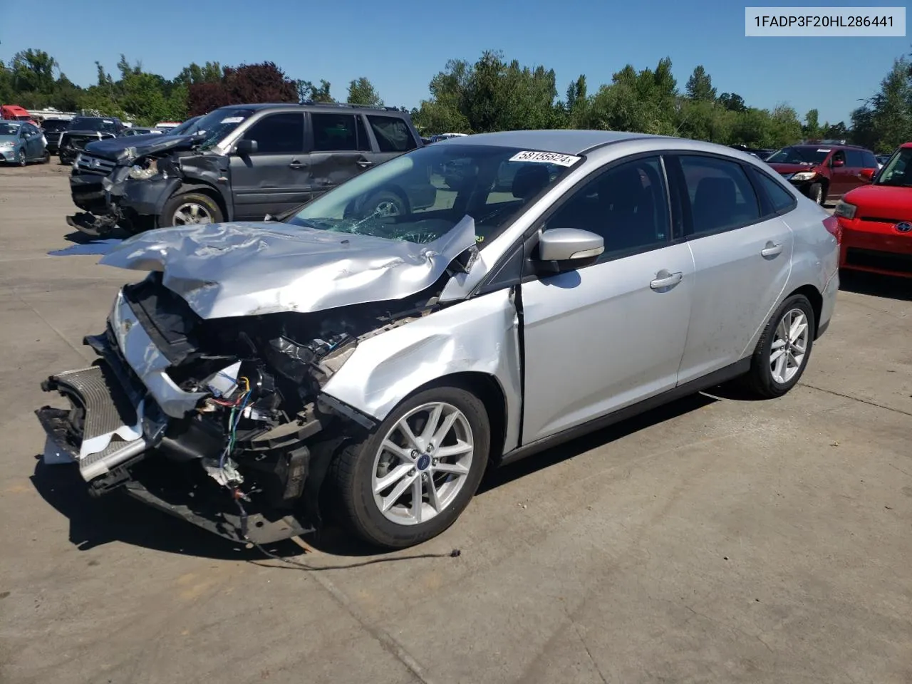 2017 Ford Focus Se VIN: 1FADP3F20HL286441 Lot: 58155824