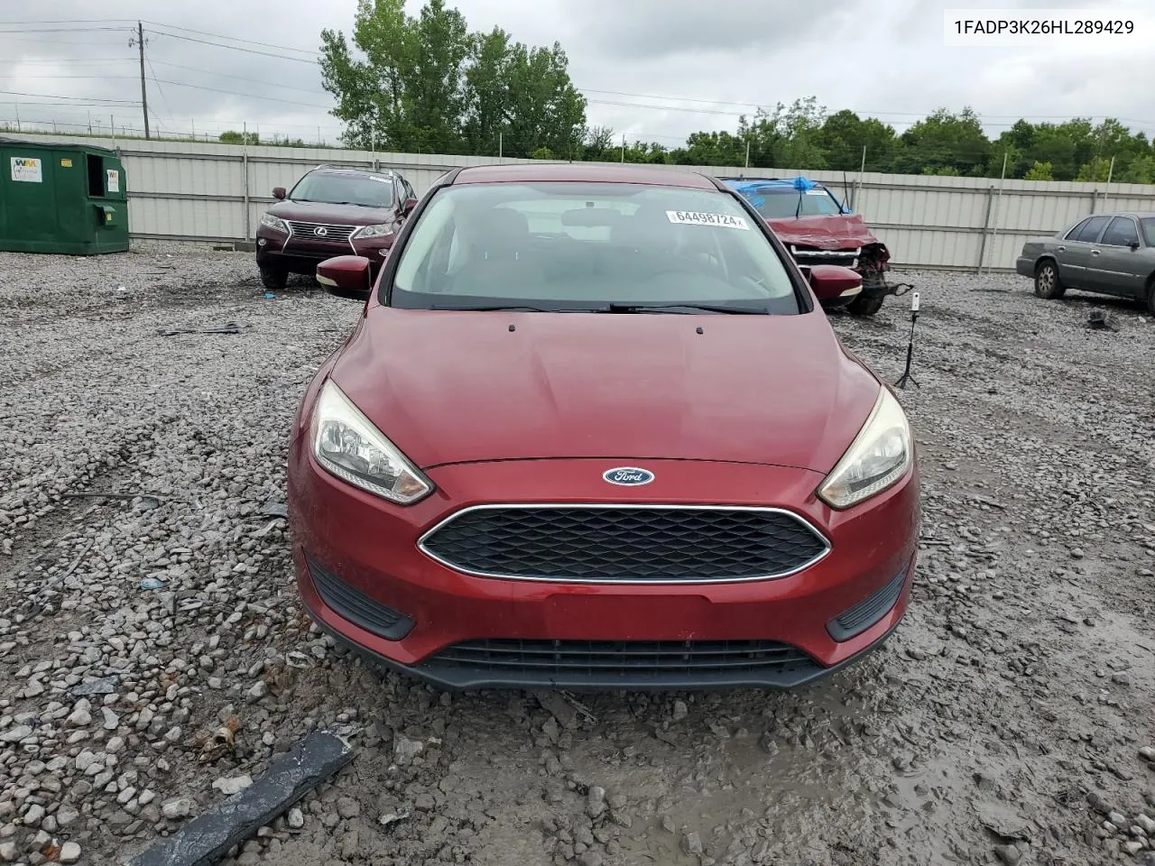 2017 Ford Focus Se VIN: 1FADP3K26HL289429 Lot: 64498724