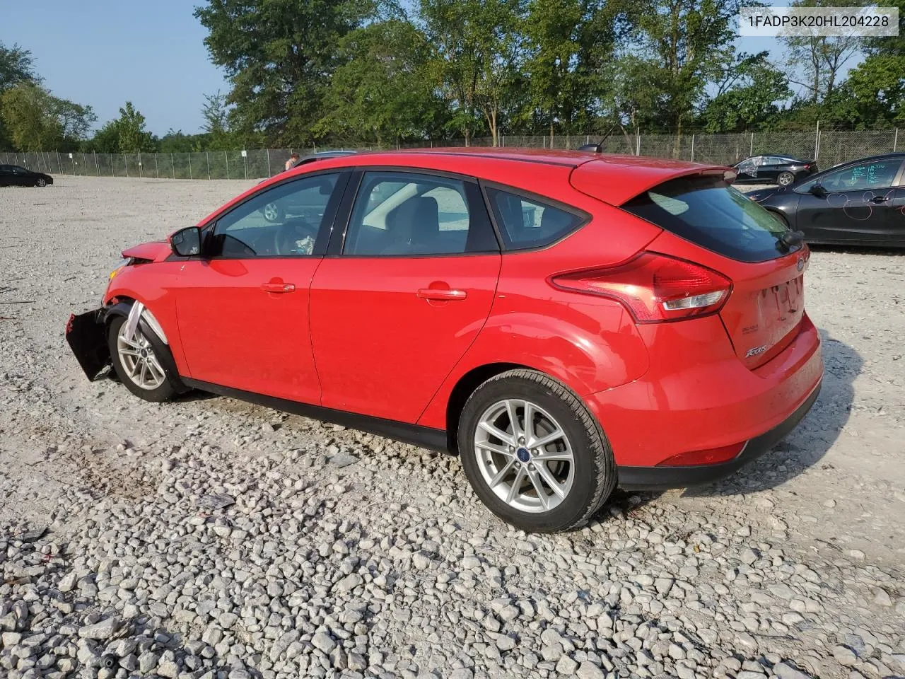 2017 Ford Focus Se VIN: 1FADP3K20HL204228 Lot: 65672384