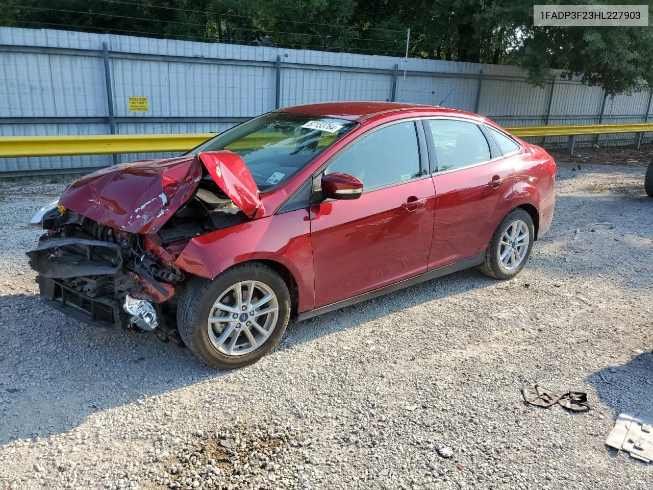 2017 Ford Focus Se VIN: 1FADP3F23HL227903 Lot: 67153764