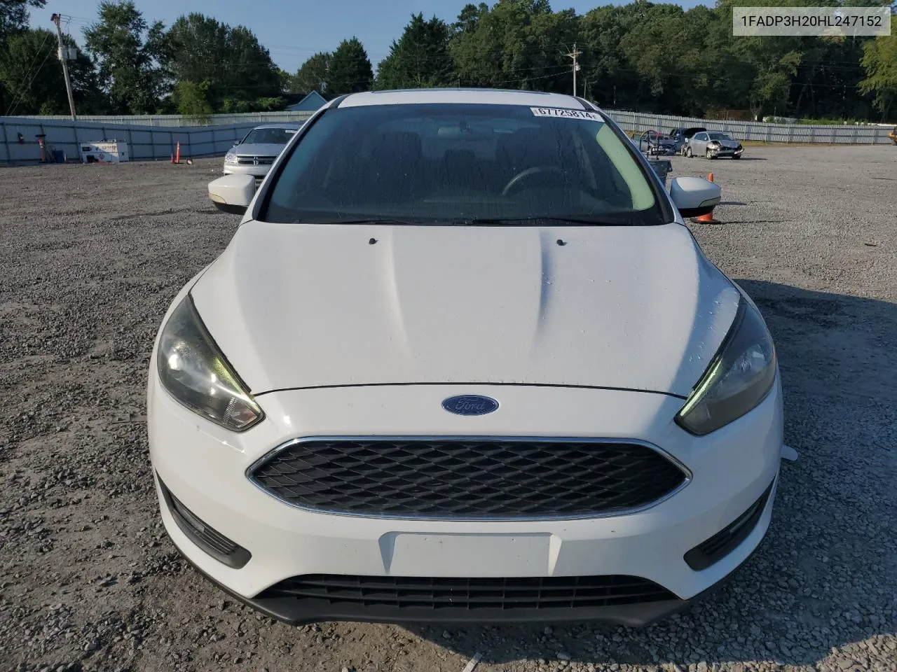 2017 Ford Focus Sel VIN: 1FADP3H20HL247152 Lot: 67725814