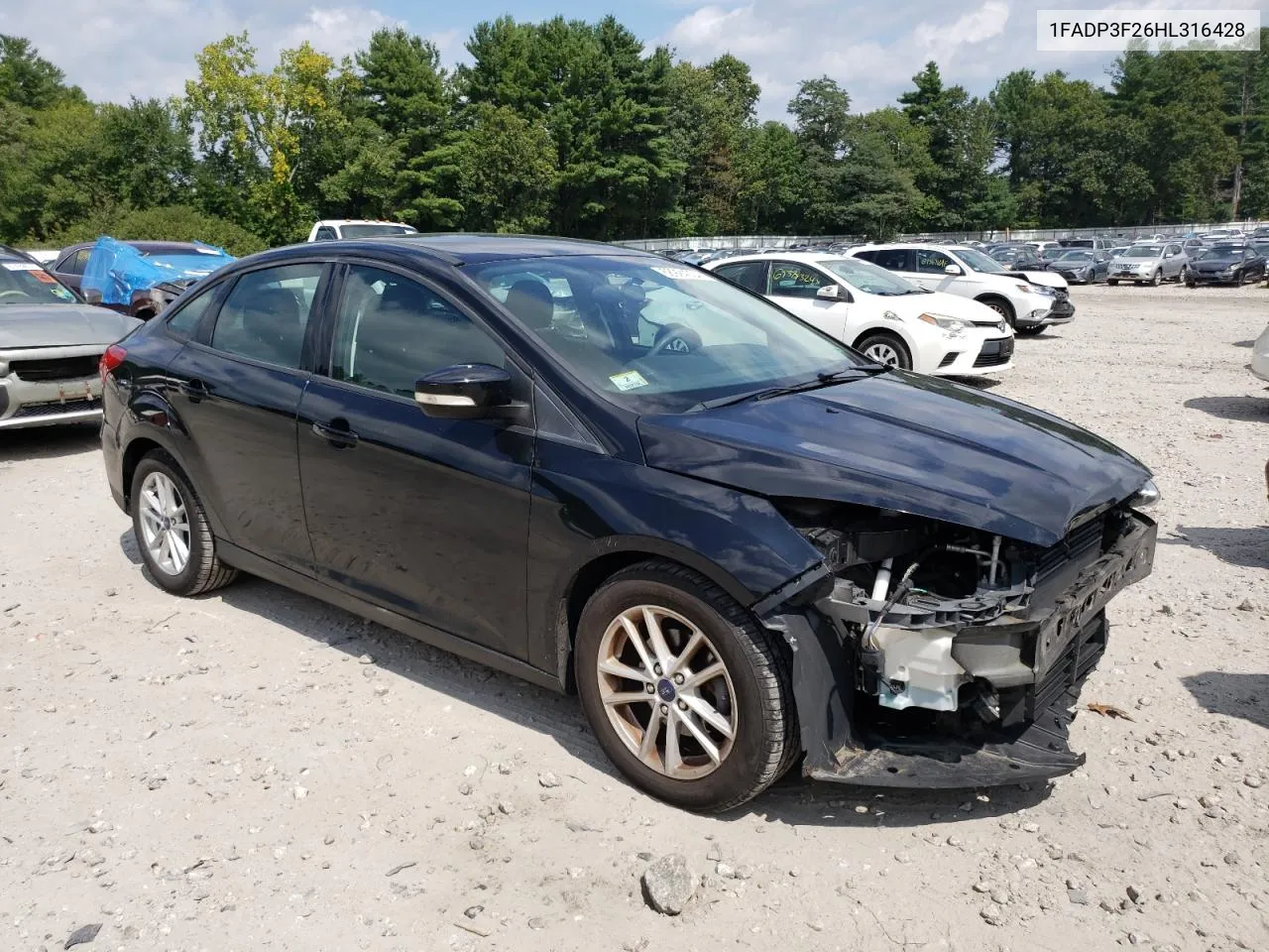 2017 Ford Focus Se VIN: 1FADP3F26HL316428 Lot: 68924004