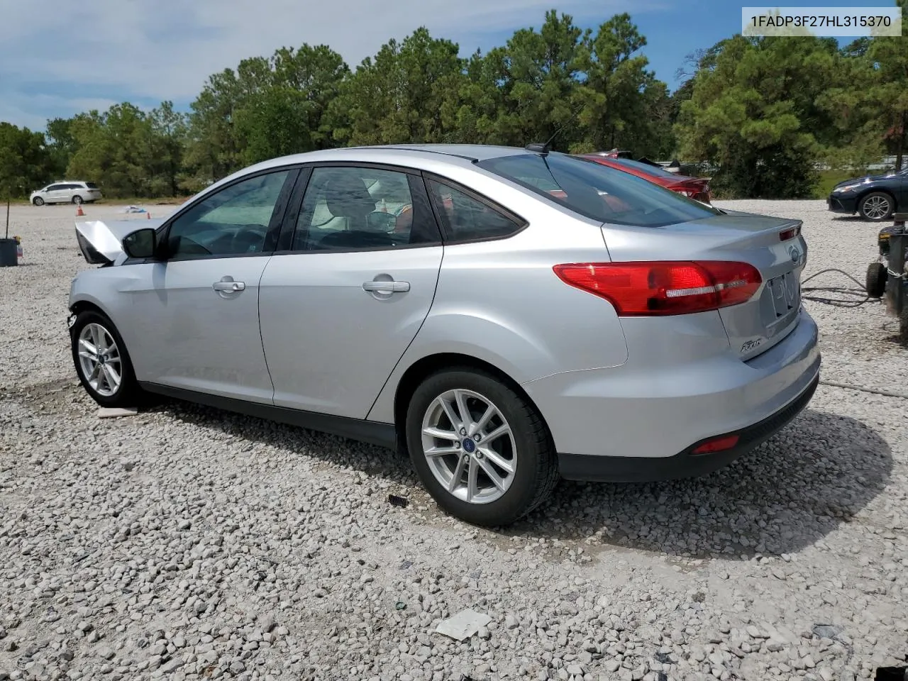 2017 Ford Focus Se VIN: 1FADP3F27HL315370 Lot: 69112434